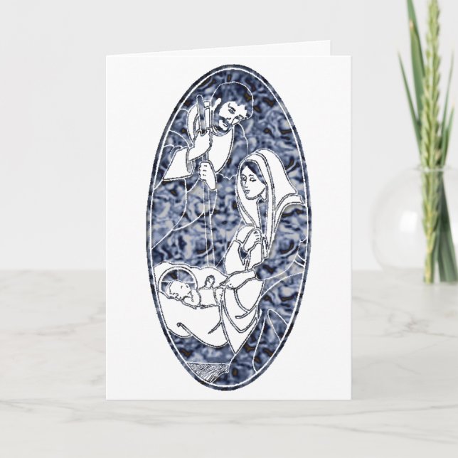 Modern Nativity Art Holiday Card (Front)