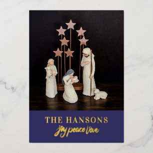 Modern Nativity Scene Joy Peace Love Hand Written