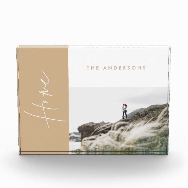 modern natural beige home photo family gift (Front)