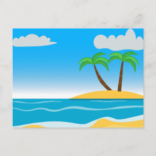 Modern Nature Beach Landscape Postcard