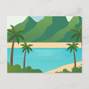 Modern Nature Beach Landscape Postcard