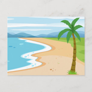 Modern Nature Beach Landscape Postcard