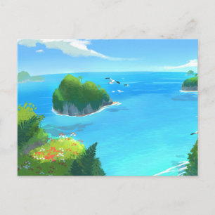 Modern Nature Beach Landscape Postcard