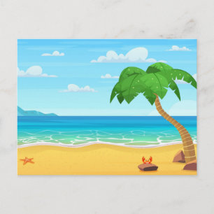 Modern Nature Beach Landscape Postcard