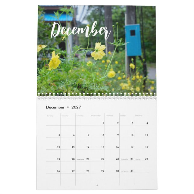 Modern nature flowers/ custom photo calendar (Dec 2027)