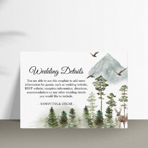 Modern Nature Green Forest   Watercolor Trees Enclosure Card