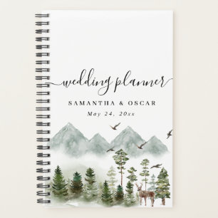Modern Nature Green Forest Watercolor Trees Planner