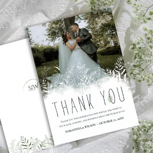 Modern Nature-Inspired Botanical  Thank You Card