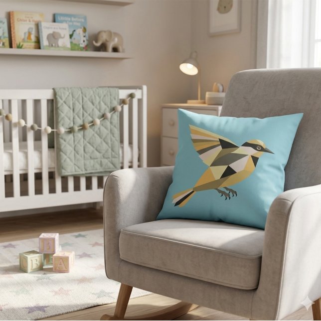 Modern Nature-Inspired Geometric Bird Cushion (Creator Uploaded)