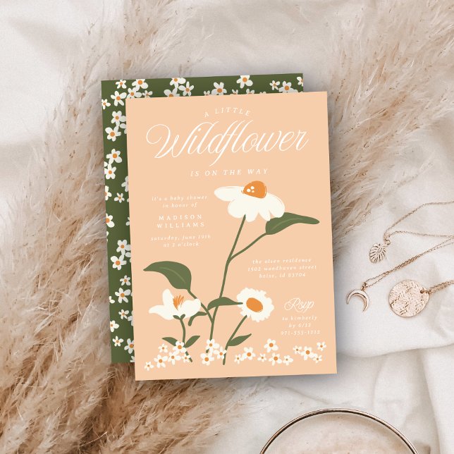 Modern Nature Themed Wildflower Baby in Bloom Invitation (Creator Uploaded)