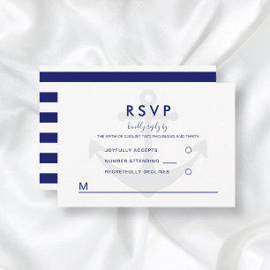 Modern Nautical Anchor Wedding RSVP