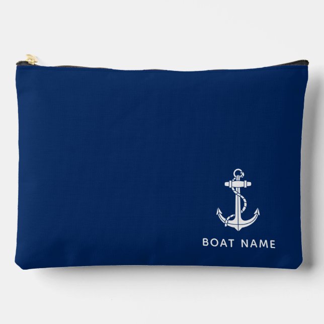 Modern Nautical Boat Anchor Custom Cruise Accessory Pouch (Front)