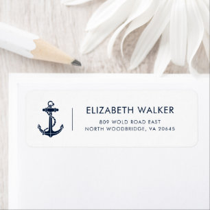 Modern Nautical Boat Anchor Custom Return Address