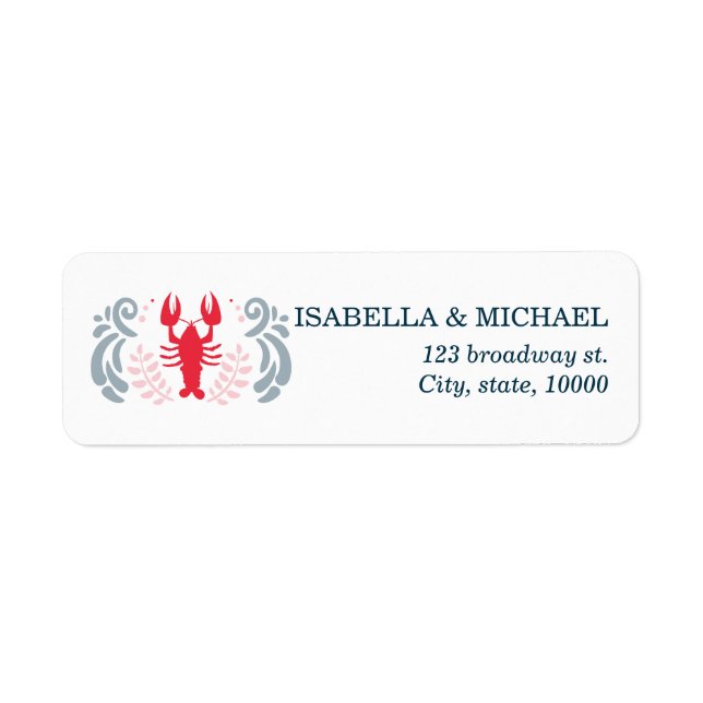 Modern Nautical Crab Wedding Address (Front)