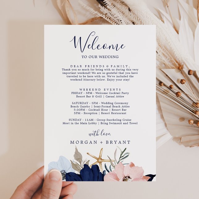 Modern Nautical Destination Wedding Welcome Letter (Creator Uploaded)
