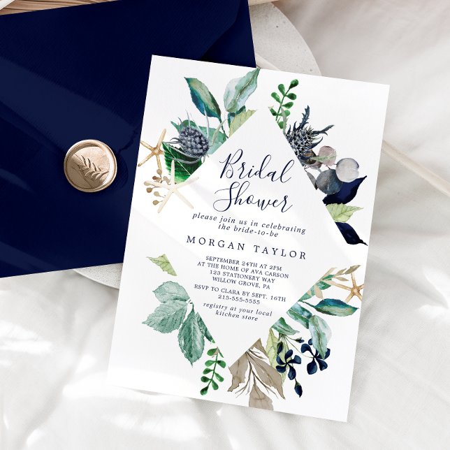 Modern Nautical | Greenery Bridal Shower Invitation (Creator Uploaded)