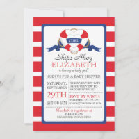 Modern Nautical Heart Buoy Girl Baby Shower