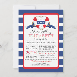 Modern Nautical Heart Buoy NEUTRAL Baby Shower Invitation