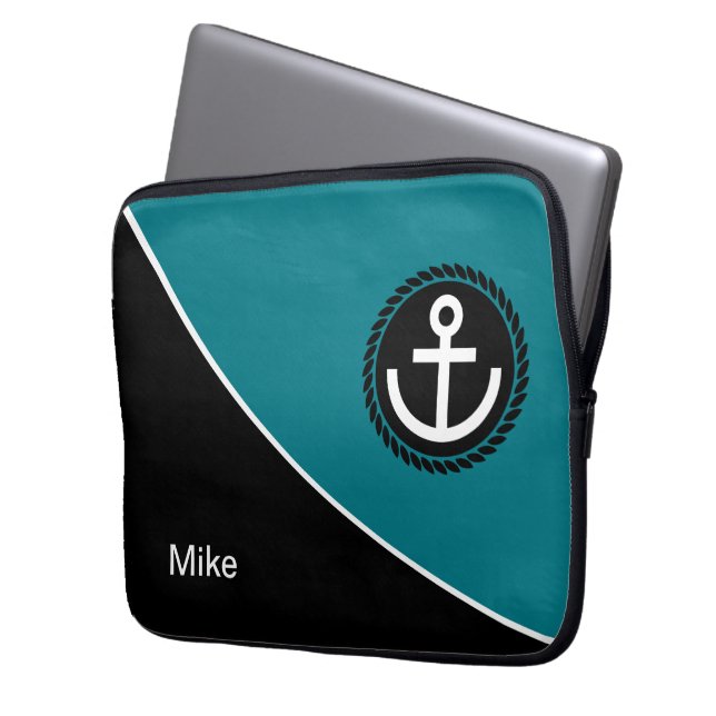 Modern Nautical Laptop Sleeve (Front Left)