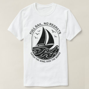 Modern Nautical Logo with Sailboat Scene T-Shirt