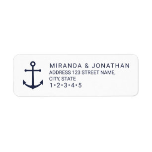 Modern Nautical Navy Blue Anchor Wedding