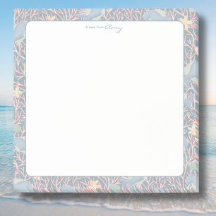 Modern Nautical Reef Personalised Post‑It Notes 