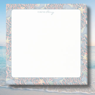 Modern Nautical Reef Personalised Post‑It Notes 