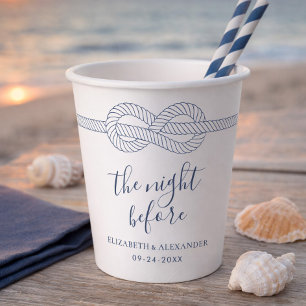 Modern Nautical Rehearsal Dinner Paper Cups