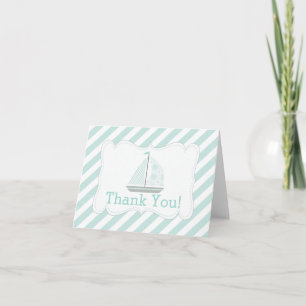 Modern Nautical Sailboat Baby Shower Thank You Card