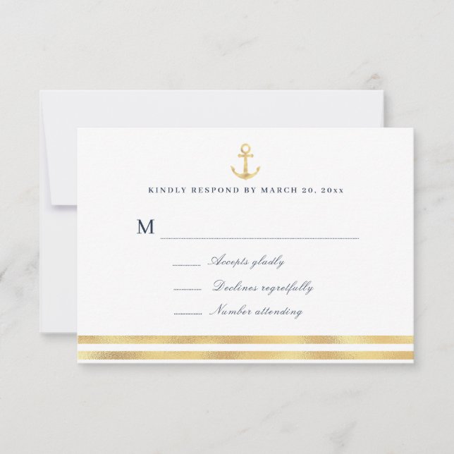 modern nautical sea RSVP card (Front)