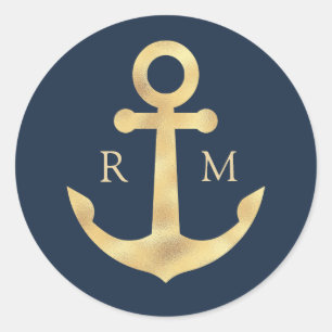 modern nautical sea wedding sticker