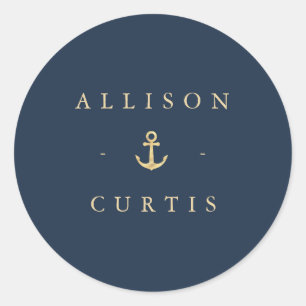 modern nautical sea wedding sticker