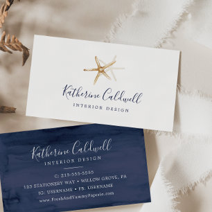 Modern Nautical   Starfish Business Card