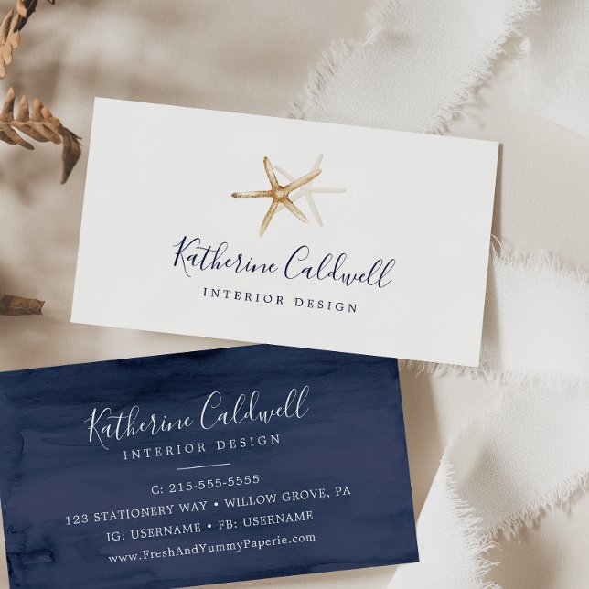 Modern Nautical | Starfish Business Card (Creator Uploaded)