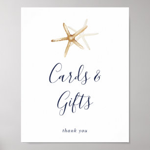 Modern Nautical Starfish Cards and Gifts Sign