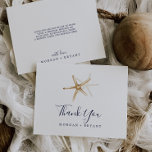 Modern Nautical | Starfish Flat Thank You Card<br><div class="desc">This modern nautical starfish flat thank you card is perfect for a cruise or beach wedding. The simple design features gold starfish. Personalise the back of the card with your names, your return address, and a thank you message. Alternatively, leave the thank you message template section blank to hand write...</div>