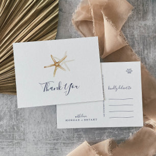 Modern Nautical   Starfish Thank You Postcard