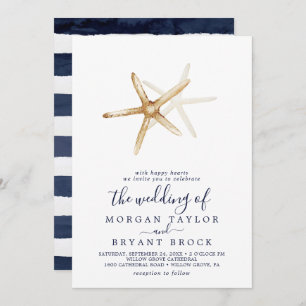 Modern Nautical   Starfish The Wedding Of Invitation