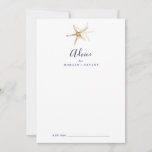 Modern Nautical | Starfish Wedding Advice Card<br><div class="desc">This modern nautical starfish wedding advice card is perfect for a cruise or beach wedding and can be used for any event. The simple design features gold starfish. These advice cards can be used as a guestbook alternative for a wedding reception, bridal shower, baby shower or graduation party. Personalise the...</div>