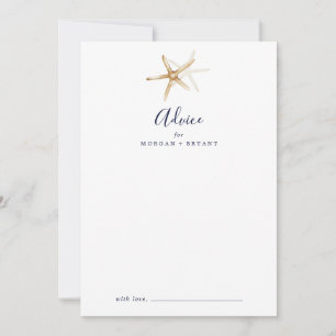 Modern Nautical   Starfish Wedding Advice Card