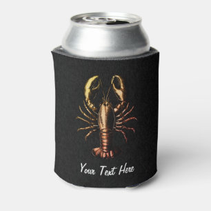 Modern Nautical vintage Lobster Personalised Can Cooler