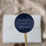Modern Nautical Watercolor Wedding Envelope Seals<br><div class="desc">These modern nautical watercolor wedding envelope seals are perfect for a cruise or beach wedding. The design features navy blue watercolor. Personalise the label with the names of the bride and groom.</div>