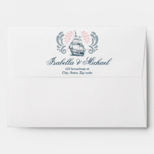 Modern Nautical Wedding Boat Envelope