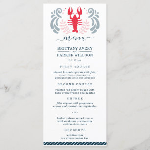 Modern Nautical Wedding Menu