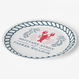 Modern Nautical Wedding Personalised Paper Plate