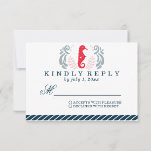 Modern Nautical Wedding RSVP Card