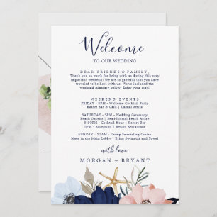 Modern Nautical Welcome Letter Itinerary & Map