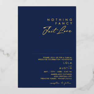 Modern Navy And Gold Nothing Fancy Just Love Real