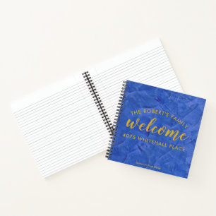 Modern Navy and Gold Personalised Name Notebook