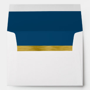 Modern Navy and Gold Wedding Invitation Envelope